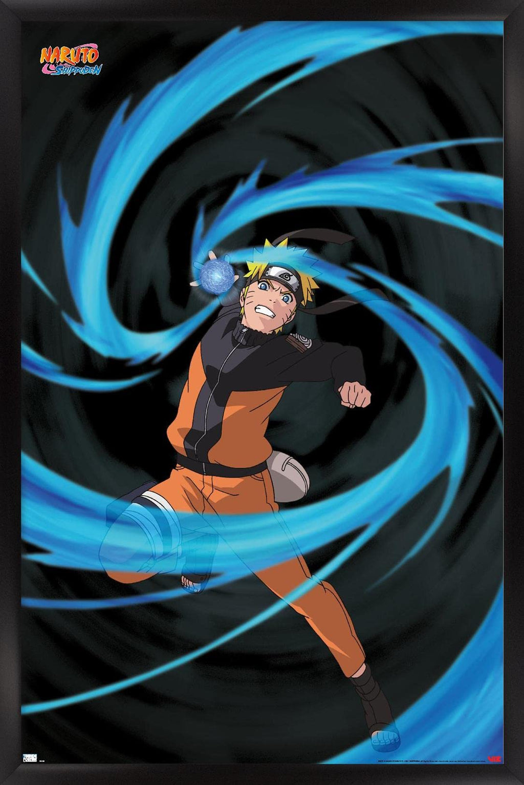 Naruto Shippuden - Naruto Uzumaki Wall Poster, 34L" x 22.4W", Black Framed Version
