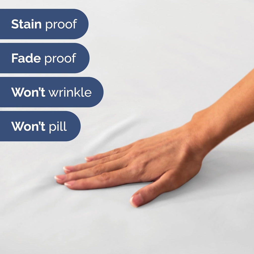 Skiennix Short Queen Size 4-Piece Sheet Set | Soft, Breathable & Cooling Bed Sheets - White