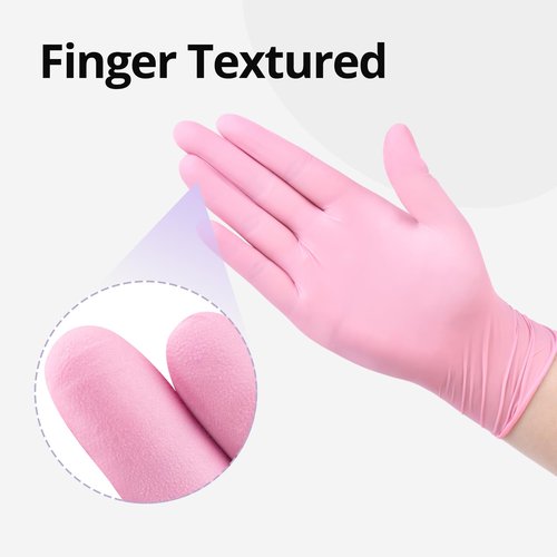 SwiftGrip Nitrile Exam Gloves, 4 Mil, Medium, Cherry Blossom, Food Safe Gloves Disposable Latex Free, Powder Free for Cleaning Supplies, Esthetician, Hair Dye, Tattoo Supplies (Box of 100)