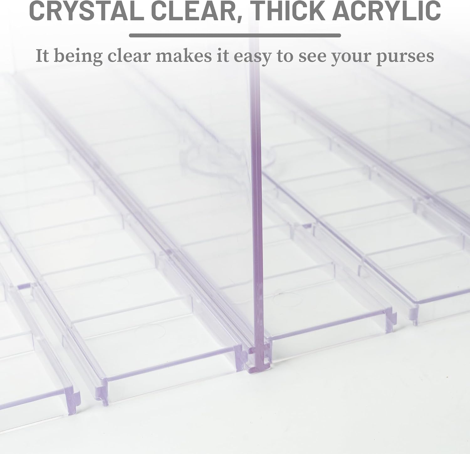 Skiennix Gift Bag Storage Organizer - Clear Acrylic Design with Adjustable Shelf Divider | 1 Pack