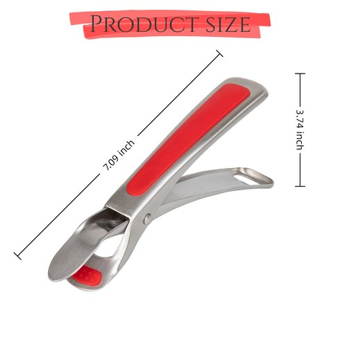 Hot Plate Gripper for Instant Pot Accessories, Stainless Steel Non-Scald Plate Gripper Clip Tongs for Microwave Oven Toaster Steamer Air Fryer, Non-Slip Heat-Resistant Kitchen Gripper(Red)