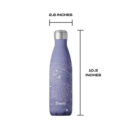 S'well Stainless Steel Water Bottle 17 ounces Periwinkle Stars Triple Layered Vacuum Insulated Containers Keeps Drinks Cold for 36 Hours and Hot for 18 Perfect for On the Go