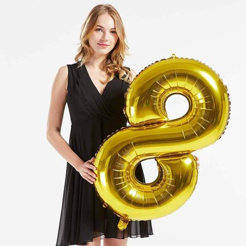 Gold Foil 40-Inch Jumbo Number 80 Balloons - Helium Birthday Decorations for 80th Party