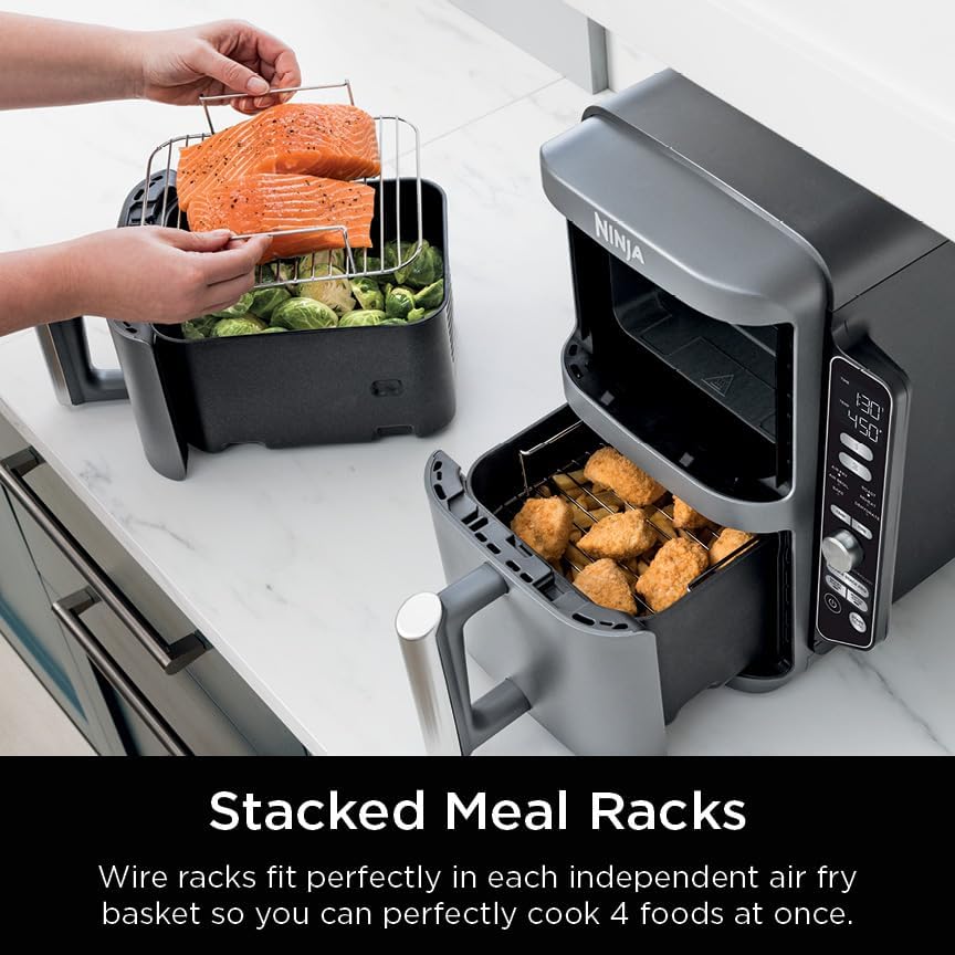 Ninja DoubleStack XL Air Fryer - 10 QT Smart Cook System with DoubleStack Technology | 6-in-1, Easy Clean, Grey