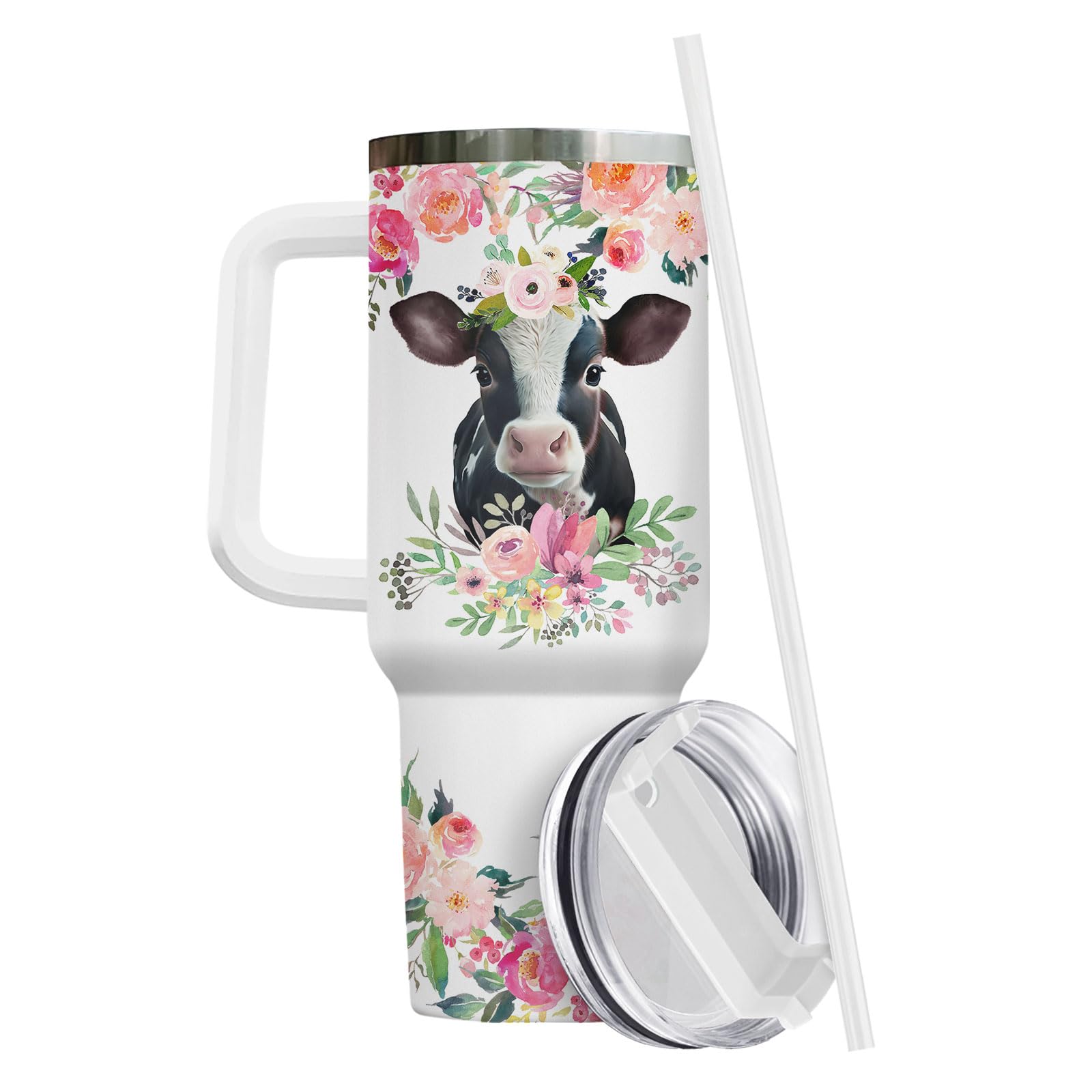 34HD Sloths Tumbler 40oz with Handle and Straw, Just A Girl Who Loves Sloth Vacuum Insulated Travel Coffee Mug, Special Gifts for Her on Mother's Day - Birthday Present to Mom, Girls & Women