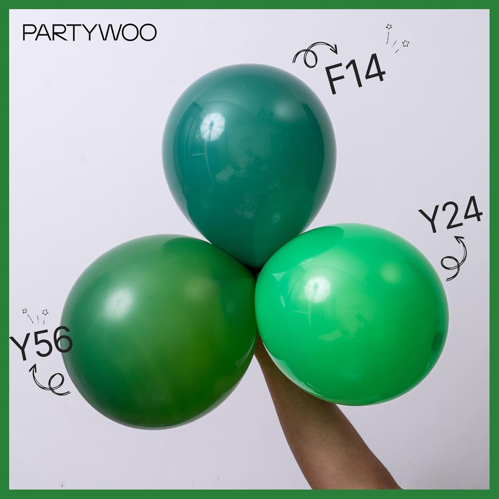 PartyWoo Dark Green Balloons - 50pcs 12 Inch Emerald Forest Green for Wedding & Birthday Decor