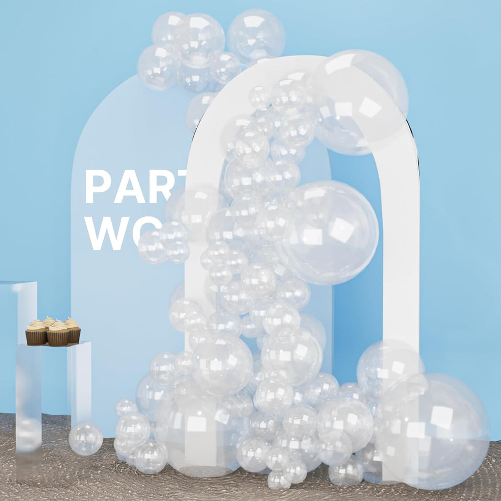 PartyWoo Clear Balloon Arch Kit - 152pcs in 5-18 Inch Sizes for Weddings, Graduations & Celebrations