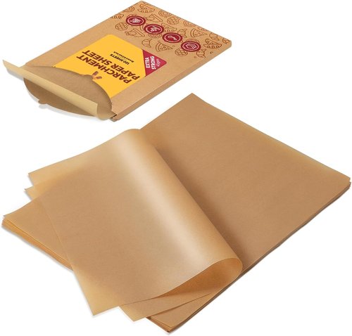 Katbite Heavy-Duty Unbleached Parchment Paper Sheets - 120 Pcs, 8x12 Inches for Baking & Grilling