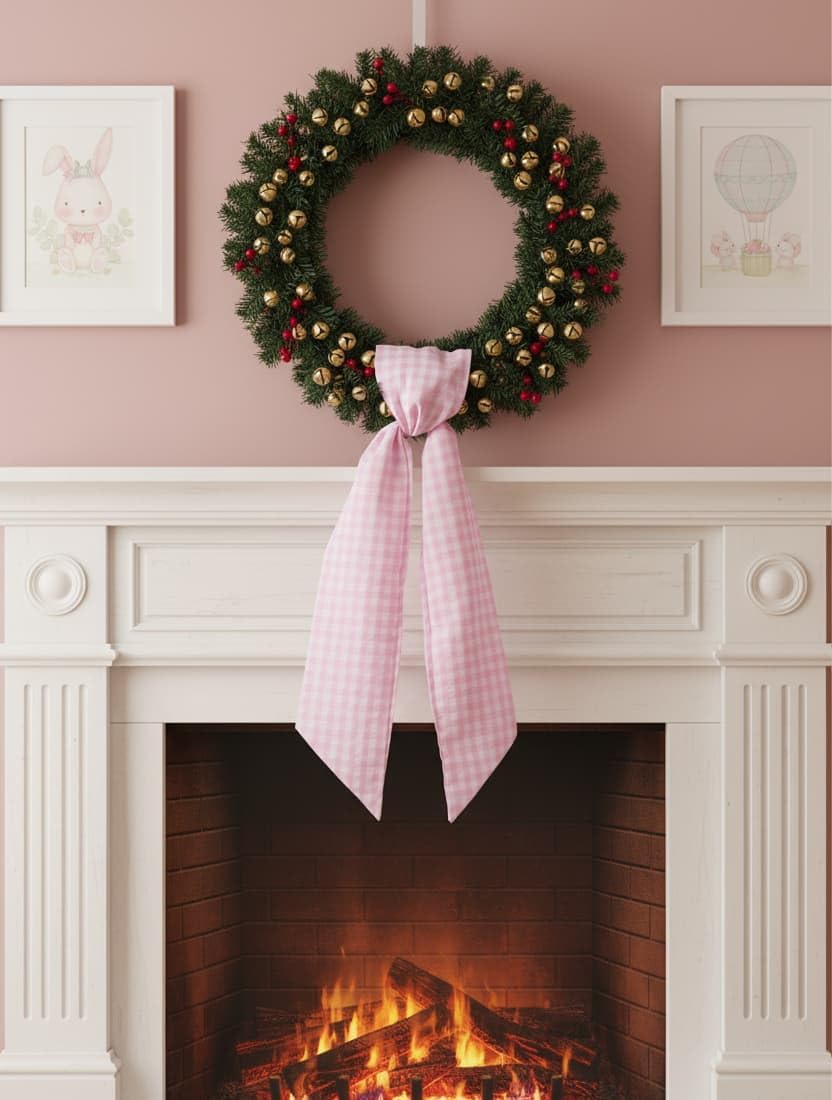Pink White Checkered Plaid Bow Ribbon Bundle - Wreath Sash for Front Door Decor | 2 Pack (5.12" x 54.33")