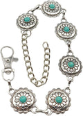 TrendyFashionJewelry Women's Western Boot Bracelet - Silver Chain Anklet with Turquoise Beads & Flower Charms