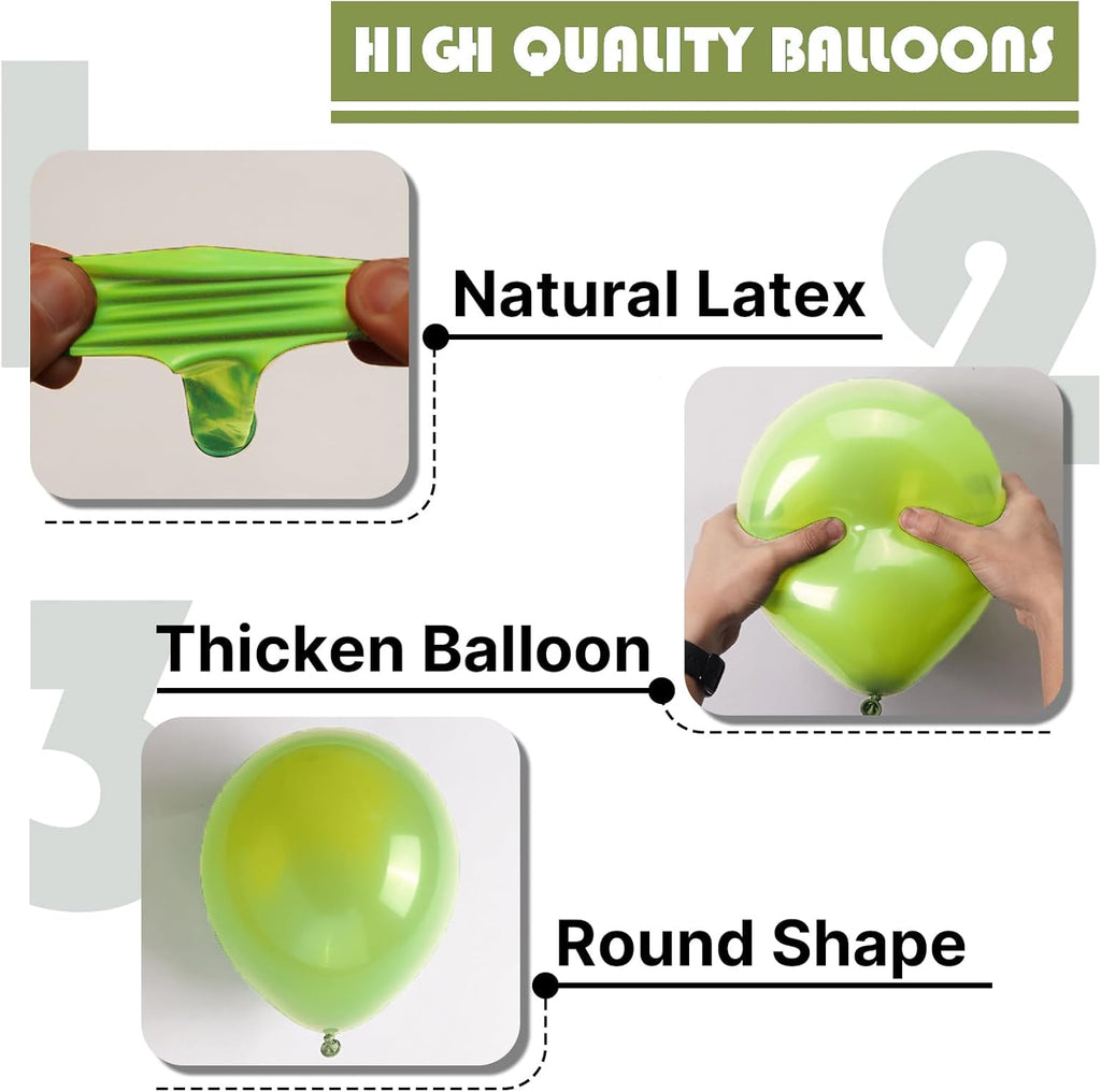 PartyWoo Lime Green Balloons - 101pcs 12 Inch Latex Helium Balloons for Graduation & Birthday Decor