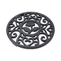 Antrader Cast Iron Trivet Flower,Cast Iron Trivet with Pegs Heat Resistant Hot Pads for Table & Countertop,1Pcs