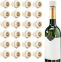 WOTOR Wine Stoppers Vacuum, Wine Saver, Wine Pump Vacuum Stoppers, Wine Preserver, Reusable Bottle Sealer Keeps Wine Fresh (Cream, 24 Pieces)