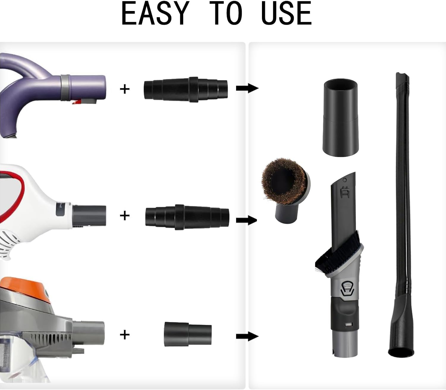 Shark | 6PCS Vacuum Cleaner Attachments - 2-in-1 Crevice & Dusting Brush Combo for HV322, HV320, NV600