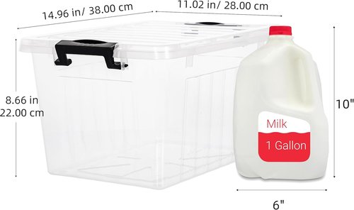 Citylife 22 QT Clear Plastic Storage Bins - Stackable & Nestable Containers for Garage, Closet, Kitchen | 6 Pack