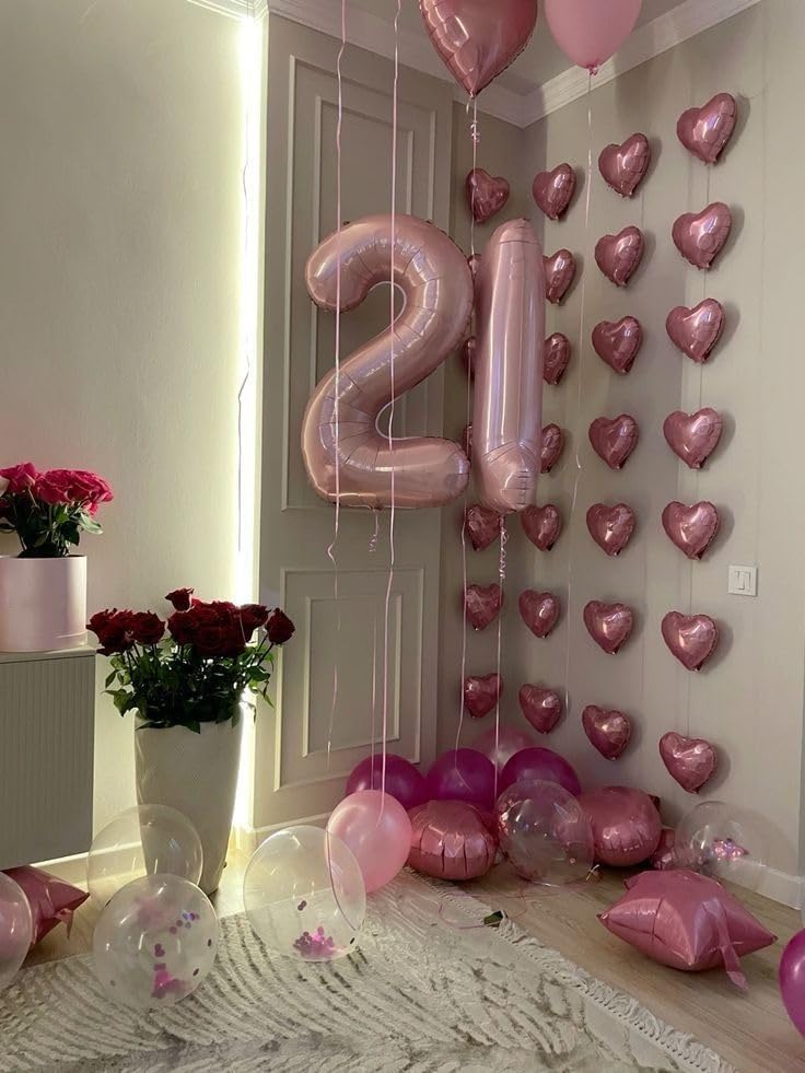 Pastel Pink Foil Number 27 Balloon - Large Happy 27th Birthday Decoration for Men & Women