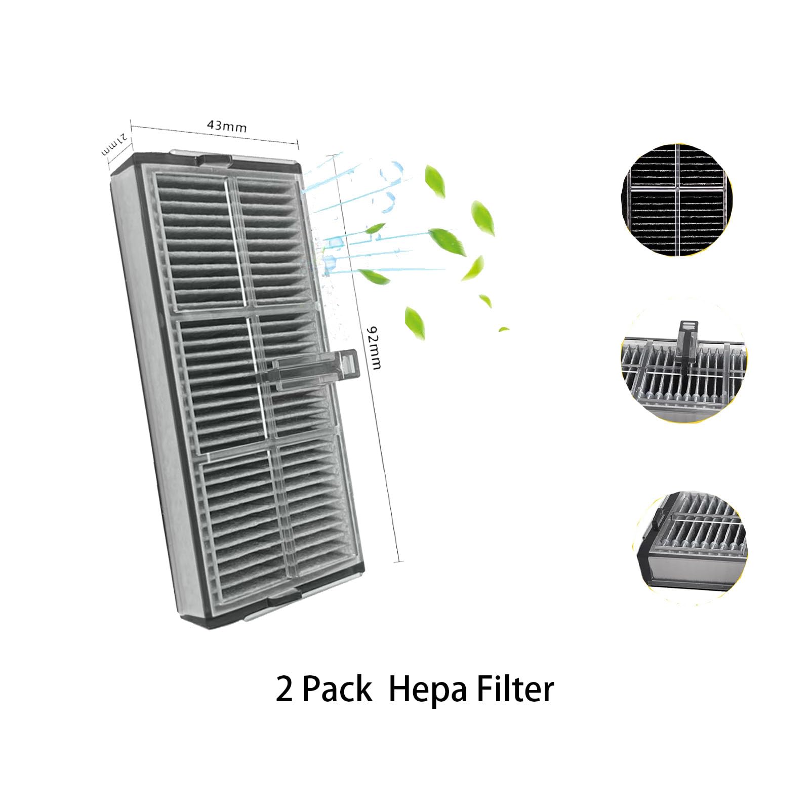 Replacement Parts for MOVA P50 Pro Ultra: MOVA P10 Vacuum Cleaner 18pcs Accessories kit, 2 Main Brushes 4 Filter 4 Dust bag 4 Side Brushes 4 Mop Pads