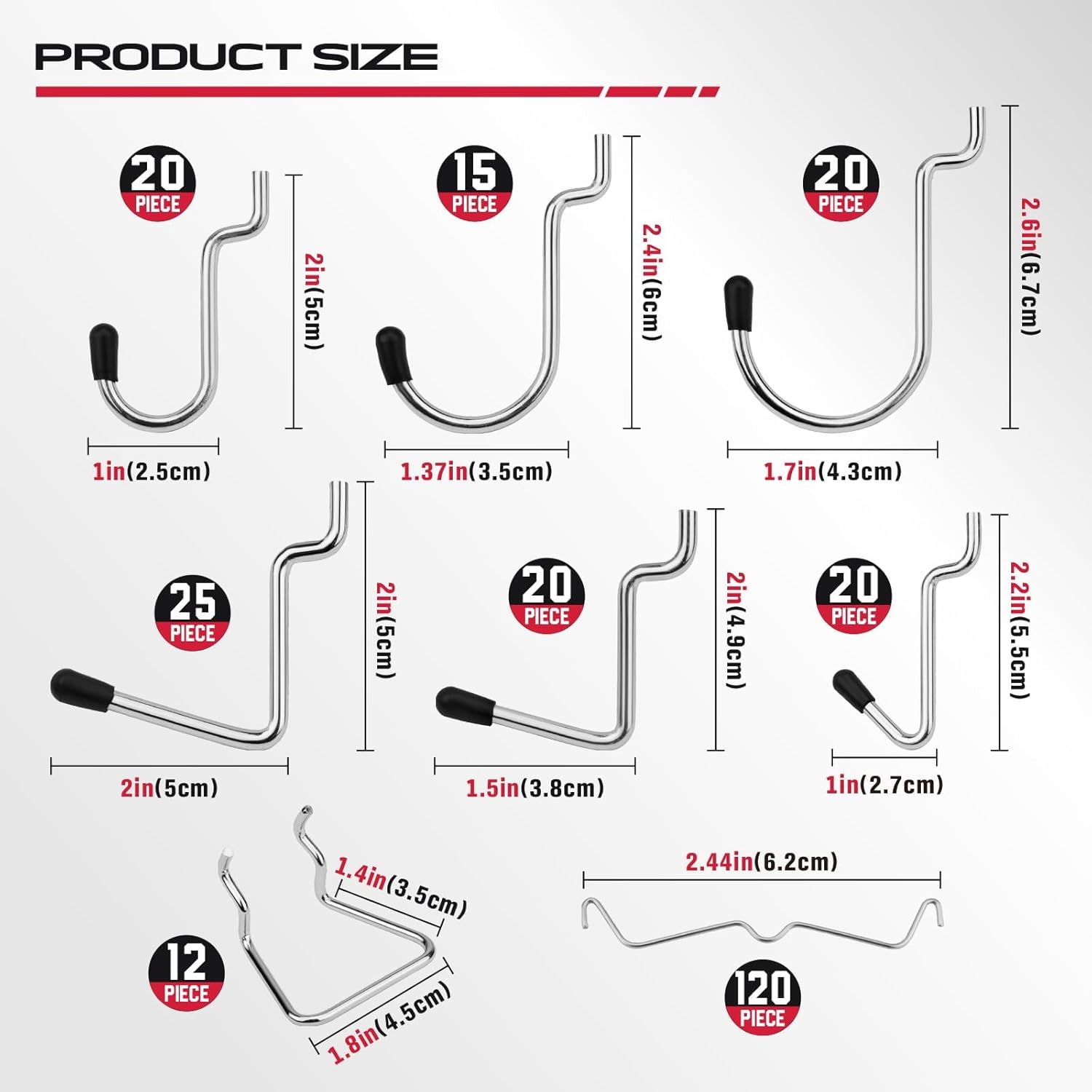 300-Piece Pegboard Hook Set - Durable Metal Organizers for Tool Storage | Ideal for Garage & Workshop