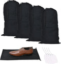 GONGKANGYUAN Shoe Bags for Travel - 4 Pack Flannel Drawstring Pouches for Men & Women