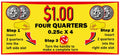$1 Decal for Big Capsule Vending Machine. Gumball Machine Display Sticker. Northwestern, Beaver, NB, A&A, Oak, LYPC & More. ONE DOLAR Reversible Price Label (25pc) 4 X 0.25 - Vending Machine Supplies