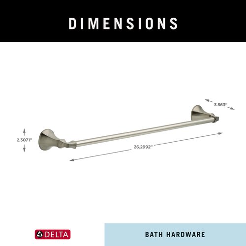 Delta Ashlyn (1-Pack) 24'' Towel Rack for Bathroom Brilliance Stainless Steel Towel Bar for Bathroom Wall Towel Holder Rod Wall Mounted 76424-SS