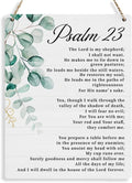 BELLOWDEER Bible Verse Wall Art - Inspirational Psalm 23 Wooden Sign for Home & Office | 8x10 Inches