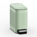 TrashAid Slim Bathroom Trash Can with Lid Soft Close, 6 Liter/1.6 Gallon Stainless Steel Small Garbage Can with Removable Inner Bucket, Step Pedal, Slim Wastebasket for Toilet, Office, Bedroom, Green