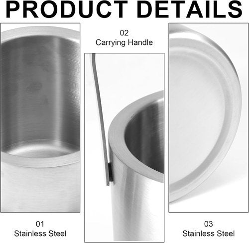 1.3L Stainless Steel Ice Bucket with Lid and Tongs, Small Double Wall Ice Pail Chill Container for Cocktails, Beer, Wine, Champagne, Keep Drinks Frozen Longer at Home, Bars, Parties, Outdoor