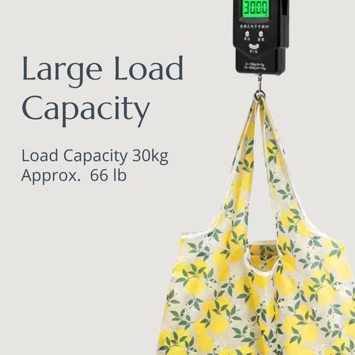 Foldable Reusable Shopping Bags, Large Sustainable Grocery Bag, Durable Foldable Tote, Washable Cloth Bags with Handles (Light style (fruit and plants))