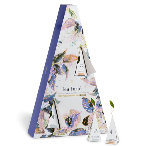 Tea Forte Tea Advent Calendar Gift Set; 12 Individually Wrapped Handcrafted Assorted Pyramid Infuser Tea Bags with Numbered Doors, Demoiselle