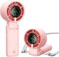 Aecooly Portable 3-in-1 Turbo Handheld Fan - USB Rechargeable Mini with 22H Cooling Time | Pink
