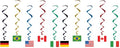 Beistle 5 Count International Flag Hanging Spirals (Pack of 2) - Green, Red, Blue, Yellow - Plastic and Cardstock