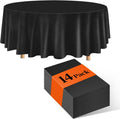 Skiennix 14-Pack Disposable Round Plastic Tablecloths - 84 Inch, Perfect for Parties & Events