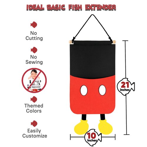RUNROLE 1 Pocket Felt Fish Extender - 10 Inch Width, Portable, HTV Friendly, Easily Customize, 2026&2027 Single FE for Gift Exchanges and Pixie Dust, Cruise Essentials