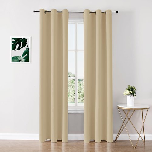 ChrisDowa Blackout Curtains - Thermal Insulated Room Darkening Panels, 2 Set (Biscotti Beige, 42 x 72 Inch)