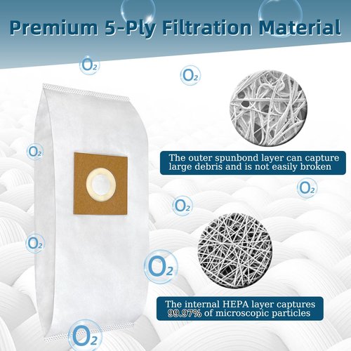 12 Pack Type Y HEPA Vacuum Bags Replacement for Hoover WindTunnel Upright Style Y, Z, YZ Vacuum Cleaners, 4010100Y Filter Bag