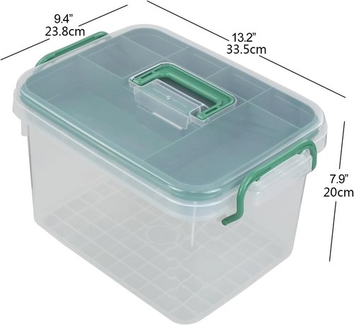 Family First Aid Box - Clear Storage Container for Organizing Medicine | 1-Pack
