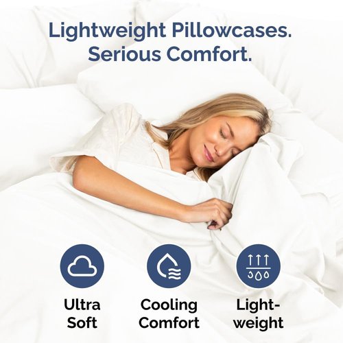 King Standard Pillow Cases - Soft Hotel Quality Covers for Comfy Bedding | 4 Piece Set in Antique White