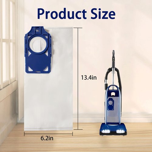 10Pack R30D HEPA Vacuum Bags Compatible with Riccar Brilliance R30D, R30P, R30PET & Simplicity Synchrony S30D, S30P, S30PET Upright Vacuums Cleaner, Part RNHC-6/SNH-6