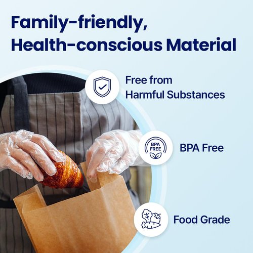 CLEANWRAP Disposable Gloves - LDPE, BPA FREE (500 Piece) - Mothers Day Gifts for Mom I Food Service & Clean Disposable Plastic Gloves Korean, Clean Vinyl Glove
