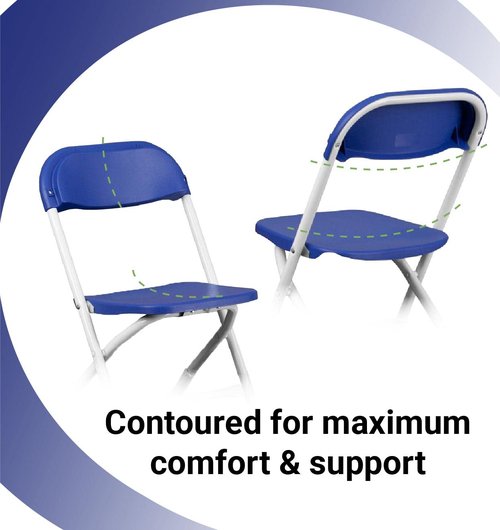 TentandTable Kids Folding Plastic Chair with Metal Frame, Lightweight Stackable Toddler Chairs for Classroom Table Desk Parties Events Weddings and Home Use, Blue Pack of 4 Chairs