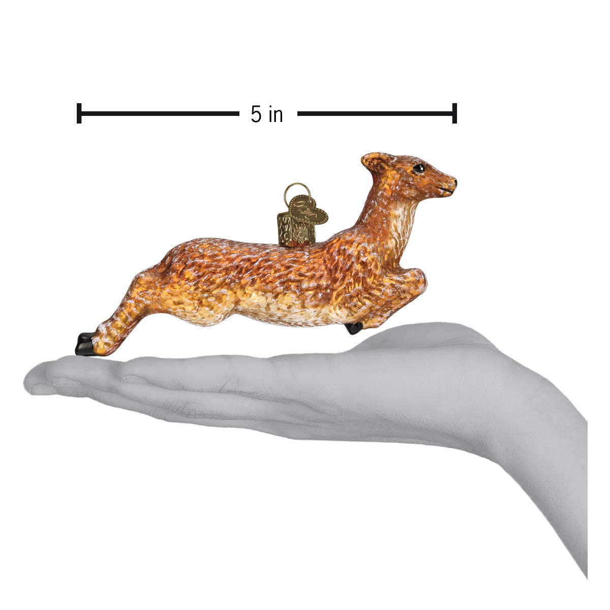 Old World Christmas Vintage Deer Glass Blown Ornament for Christmas Tree