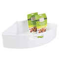 iDesign Recycled Plastic 1/4 Wedge Lazy Susan Turntable Organizer with Handle, Pantry, Bathroom, General Storage and More – 16.5" x 11" x 4", White