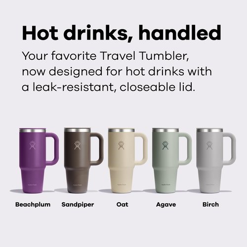 Hydro Flask Coffee Travel Tumbler Mug – Insulated Stainless Steel, Leak Resistant Hot & Iced Coffee Cup 24 Oz Birch Gray