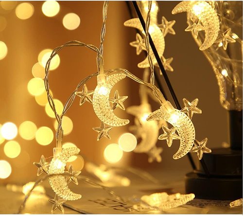 Fielegen 40 LED Moon String Lights - Battery Operated 20ft Fairy Lights for Patio & Garden Decor