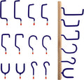 Heavy Duty Garage Hooks by Garage - 12-Pack Wall Mounted Steel Tool Hangers for Organizing Ladders, Bikes & More (Blue)