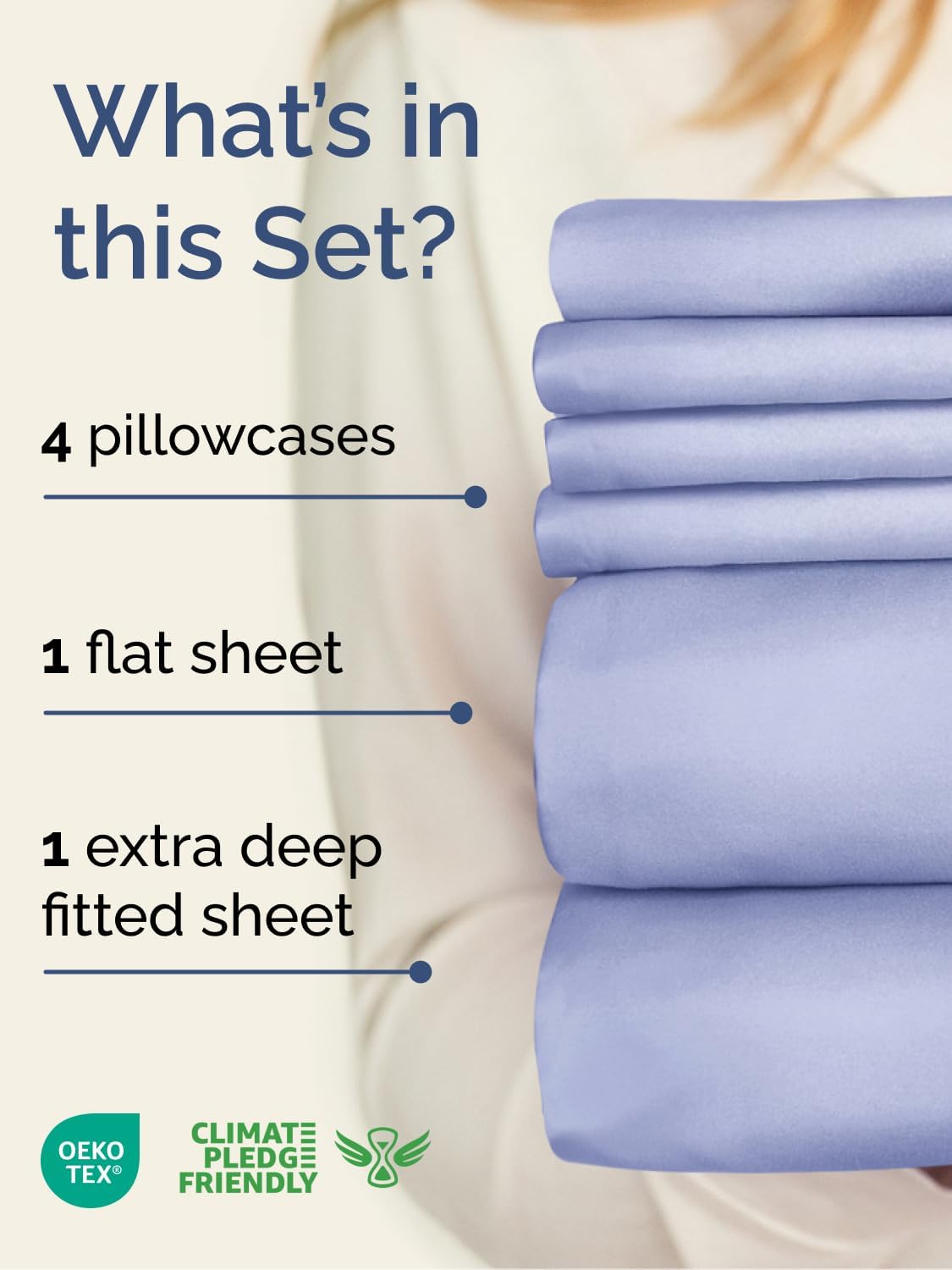 Skiennix Extra Deep Full Sheet Set - 6 Piece Breathable Cooling Bedding - Soft Wrinkle-Free Lavender