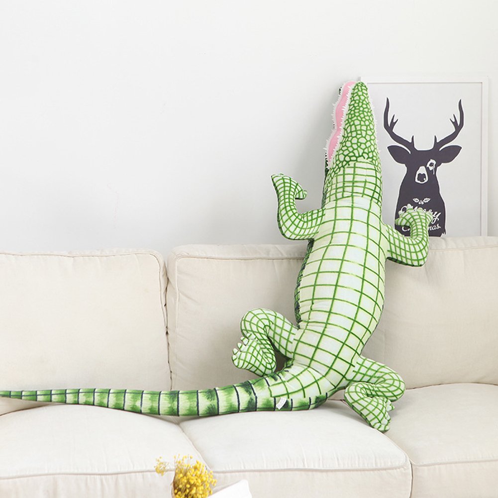 MMTTAO Alligator Plush Toy Realistic Crocodile Stuffed Animal 39 Inch Jumbo Animal Stuffed Soft Plushies Cute Dolls Collection Huggable Pillow Cushion Birthday Gift for Kids Children Boys Girls, 39''