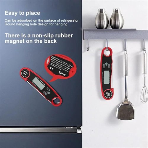 Digital Meat Thermometer - Instant Read Waterproof Design | Magnetic Probe & Backlit Display for Grill, BBQ, Cooking