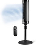 Lasko Adjustable Tower Fan - 42”-54” Height, 31 ft/s Airflow, Quiet 28 dB, 90° Oscillation, Remote Control - Black